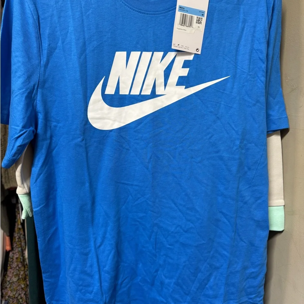 Nike Men's‎ Vibrant Blue Tee with White Logo